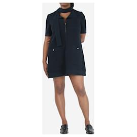 Chanel-Blue short-sleeved mesh mini dress - size UK 16-Blue