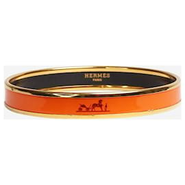 Hermès-Orange narrow Caleche Enamel bracelet - size-Other