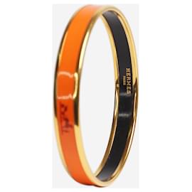 Hermès-Orange narrow Caleche Enamel bracelet - size-Other