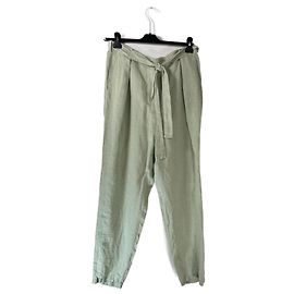 Pantalon en lin vert Humanoid Taille L Vert
