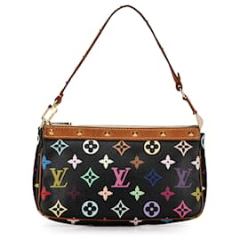 Louis Vuitton-Louis Vuitton Black Monogram Multicolore Pochette Accesorios-Negro