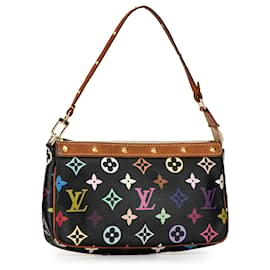 Louis Vuitton-Louis Vuitton Black Monogram Multicolore Pochette Accesorios-Negro