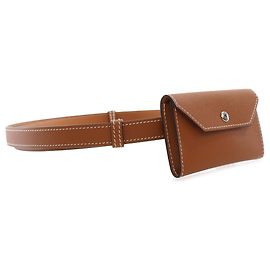 Cinturón con bolsillo Epsom Kelly marrón de Hermès 18 Castaño