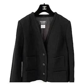 Chanel wool uniform jacket Black