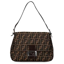 Fendi-Fendi Zucca Canvas Mamma Baguette Sac à bandoulière en toile 26325 en bon état-Autre