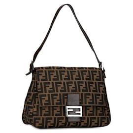 Fendi-Fendi Zucca Canvas Mamma Baguette Sac à bandoulière en toile 26325 en bon état-Autre