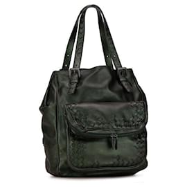 Bottega Veneta-Bottega Veneta Intrecciato Leather Tote Bag 248520 in Very Good Condition-Green