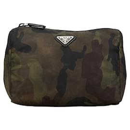 Prada-Prada Tessuto Camo Cosmetic Pouch Canvas Vanity Bag in Good condition-Other