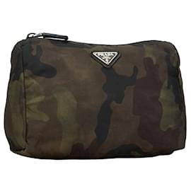 Prada-Prada Tessuto Camo Cosmetic Pouch Canvas Vanity Bag in Good condition-Other