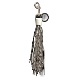 Autre Marque NAHMIAS Leather Keychain with Swarovski Crystals White White