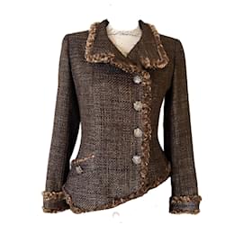 Chanel-New CC Jewel Gripoix Buttons Tweed Jacket-Brown