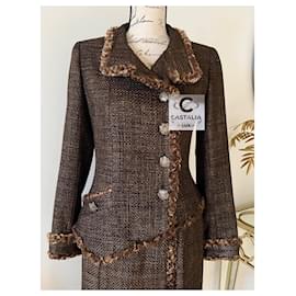 Chanel-New CC Jewel Gripoix Buttons Tweed Jacket-Brown