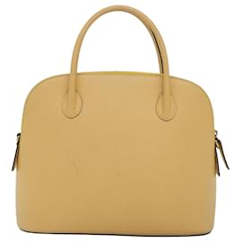 Céline-CELINE Hand Bag Leather 2way Yellow Auth bs14695-Yellow