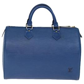 Louis Vuitton-Louis Vuitton Epi Speedy 30 Hand Bag Toledo Blue M43005 LV Auth 75948-Other