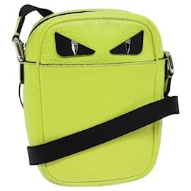 Fendi-FENDI Shoulder Bag Leather Yellow Auth 75221-Yellow