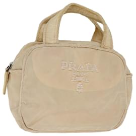 Prada-PRADA Hand Bag Nylon Beige Auth 75889-Beige