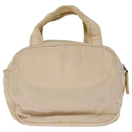 Prada-PRADA Hand Bag Nylon Beige Auth 75889-Beige