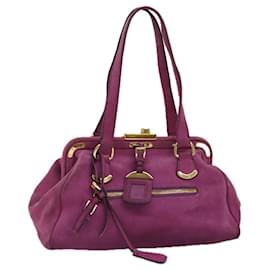 Prada-PRADA Shoulder Bag Suede Pink Auth bs14424-Pink