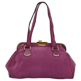Prada-PRADA Shoulder Bag Suede Pink Auth bs14424-Pink