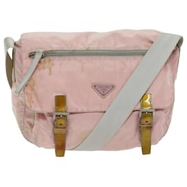 Prada-PRADA Shoulder Bag Nylon Pink Auth 76172-Pink