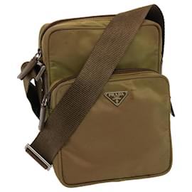 Prada-PRADA Shoulder Bag Nylon Khaki Auth 75573-Khaki
