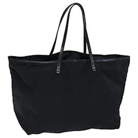 Fendi-FENDI Zucca Canvas Tote Bag Noir Authentique 76012-Noir