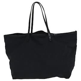 Fendi-FENDI Zucca Canvas Tote Bag Noir Authentique 76012-Noir