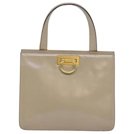 Céline-CELINE Hand Bag Leather Beige Auth 75396-Beige
