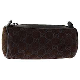 Gucci-GUCCI GG Canvas Pouch Brown 039 1669 auth 74687-Brown