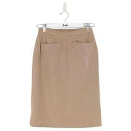 Saint Laurent-wrap wool skirt-Beige