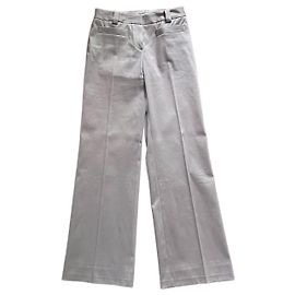 Dior Flared Cotton Gabardine Pants Grey Grey