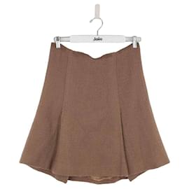 Prada-wrap wool skirt-Brown
