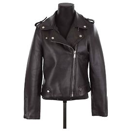 Claudie Pierlot Abrigo de cuero Negro