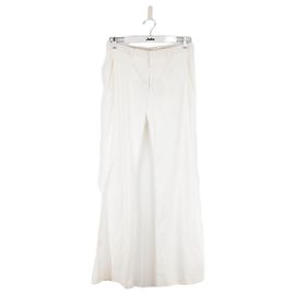 Miu Miu Pantalones rectos en algodón Blanco