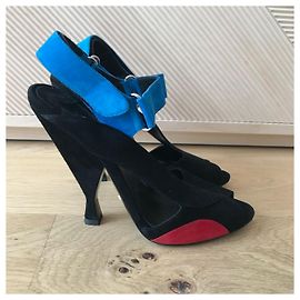 PRADA Sandals T.EU 39.5 Suede Black