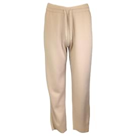 Pantalones de punto de seda y cachemir Tan Pallas de Maison Ullens Camello