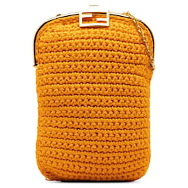 Fendi-Sac de téléphone baguette au crochet Fendi orange-Orange
