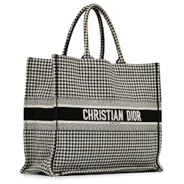 Dior-Black Dior Large Houndstooth Book Tote-Black