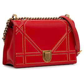 Dior-Red Dior Medium Studded Diorama Crossbody Bag-Red