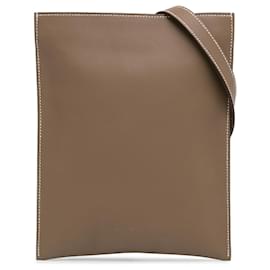 Hermès-Brown Hermès Swift Pochenplus Wallet Crossbody Bag-Brown