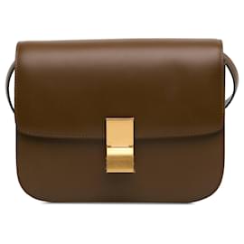 Céline-Brown Celine Medium Classic Box Crossbody Bag-Brown