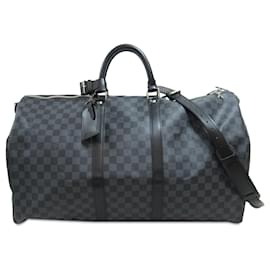 Louis Vuitton-Gray Louis Vuitton Damier Graphite Keepall Bandouliere 55 Travel bag-Other