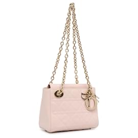 Dior-Pink Dior Lambskin Cannage Lady Dior lined Chain Bag-Pink