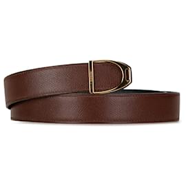 Hermès-Brown Hermès Clemence Reversible Etrier Belt-Brown