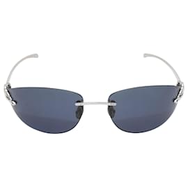 Cartier-Silver-Tone Cartier Panthere Rimless Sunglasses-Silvery