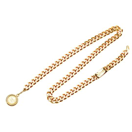 Chanel-Gold Chanel CC Medallion Chain-Link Belt-Golden