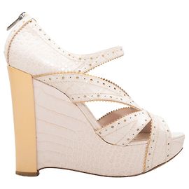 Talons richelieu compensés Christian Dior blancs Taille 38 Blanc