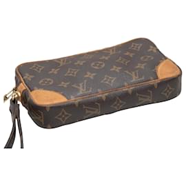 Louis Vuitton-Vintage Brown Louis Vuitton 90s Monogram Marley Dragonne PM Wristlet-Brown