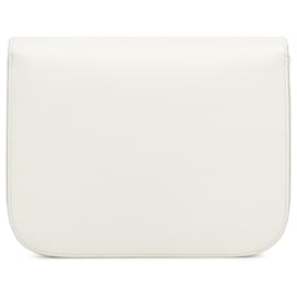 Céline-White Celine Medium Classic Box Crossbody Bag-White