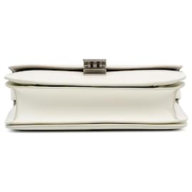 Céline-White Celine Medium Classic Box Crossbody Bag-White